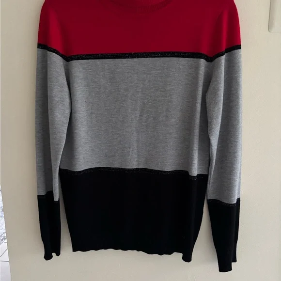 Calvin Klein Women's Colorblocked Turtleneck Sweater Red Size S/P - Picture 11 of 12